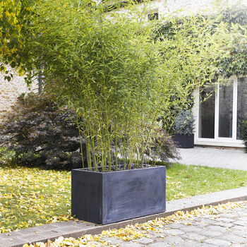 Jardinière delmas en fibre de verre et argile gris