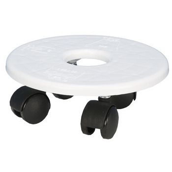 Support 4 roulettes blanc en polypropylène 100% re