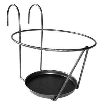Porte-pot avec soucoupe à accrocher anthracite, po