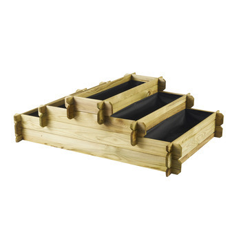 Carré potager en escalier 3 étages, en bois - L. 1