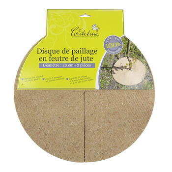 Lot de 2 Disques de paillage : en feutre de jute,