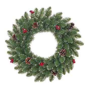 Couronne Creston baies : plast., vert, d60cm