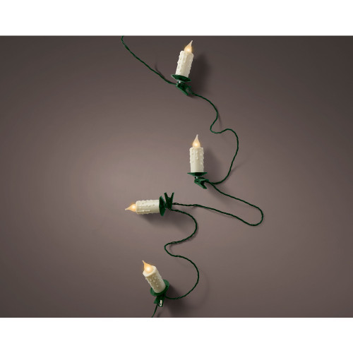 Guirlande lumineuse verte Bougies 30 LED blanc 11.