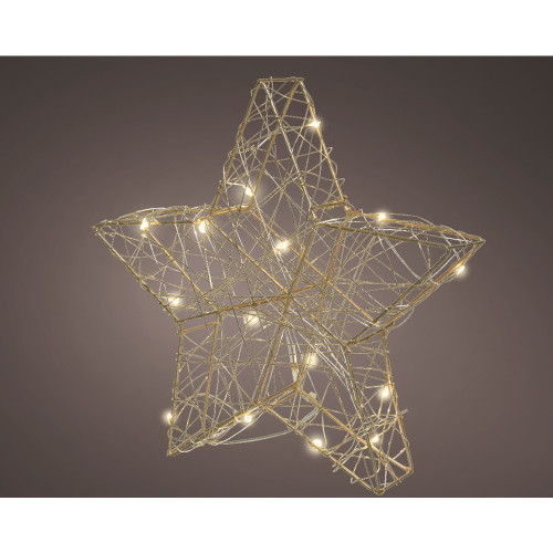 Etoile 30 micro led en métal or blanc chaud d30cm