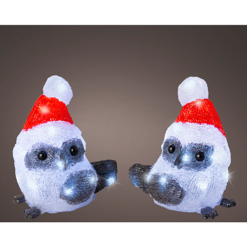 Déco de Noël Extérieur Chouette acrylique sur pile