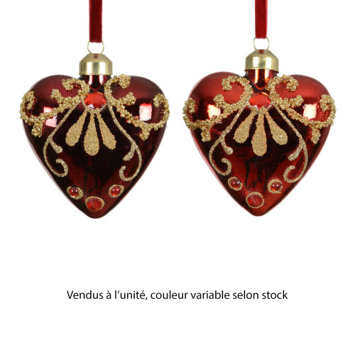 Suspension cur avec paillettes en verre- coloris