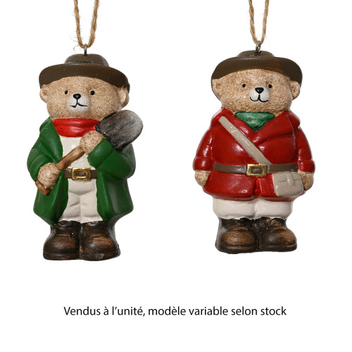 Suspension ours en terre cuite - coloris mixte - H