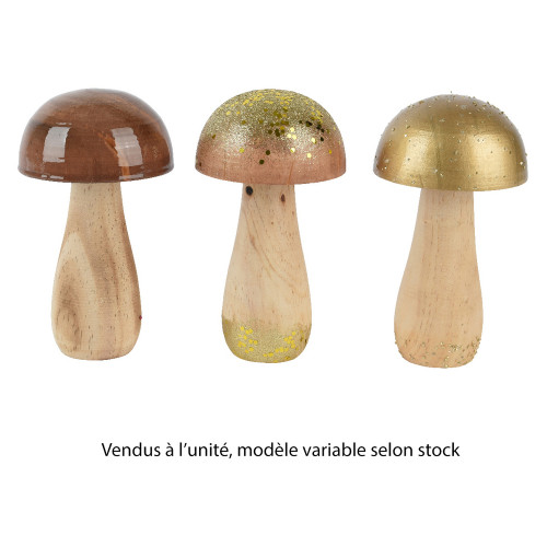 Suspension champignon en bois - coloris variable -