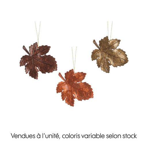 Suspension de Noël : feuille, coloris variables -