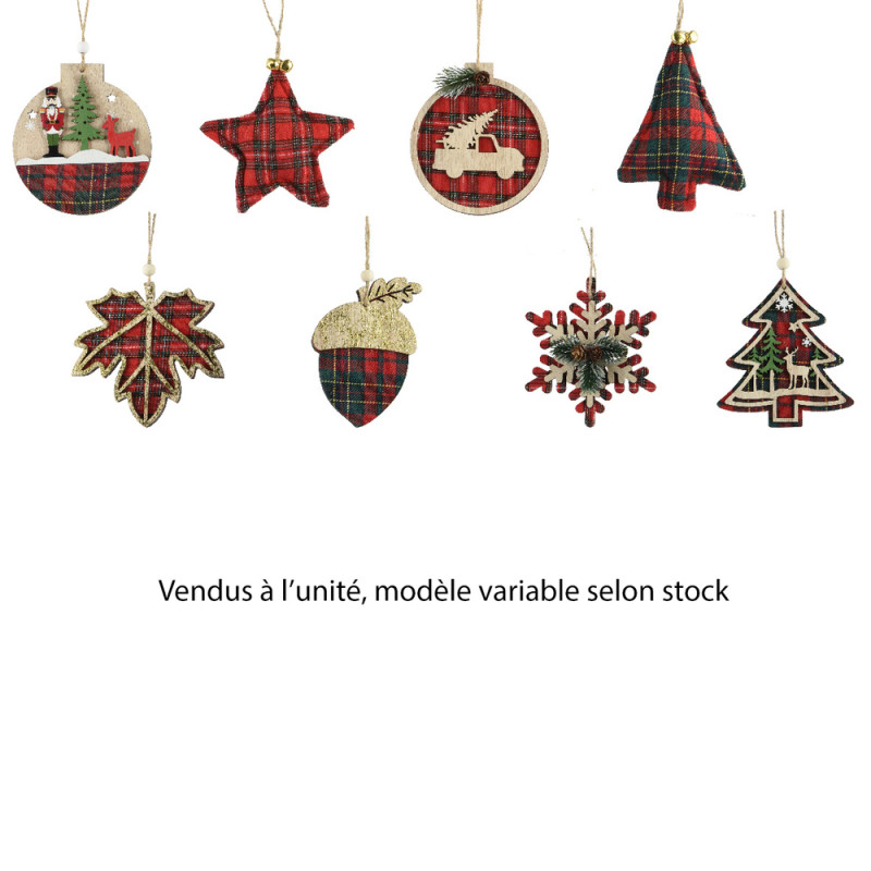Suspension de Noël en bois : motif écossais, modèl