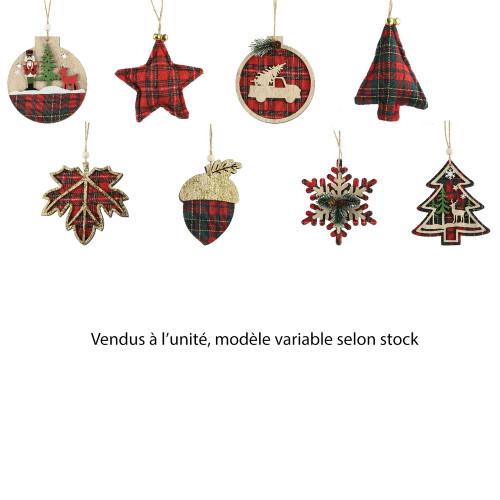 Suspension de Noël en bois : motif écossais, modèl