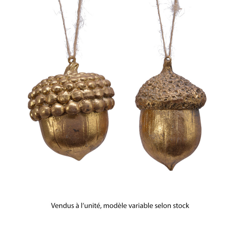 Suspension de Noël en polyrésine : gland, coloris