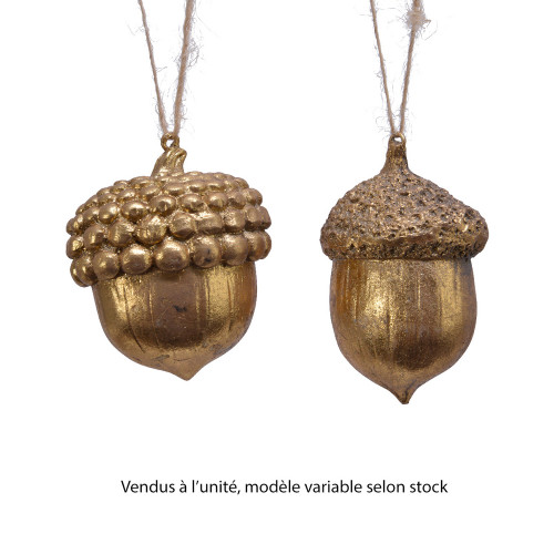 Suspension de Noël en polyrésine : gland, coloris