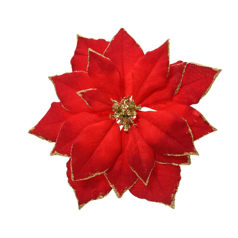 Suspension de Noël en tissu : poinsettia, coloris