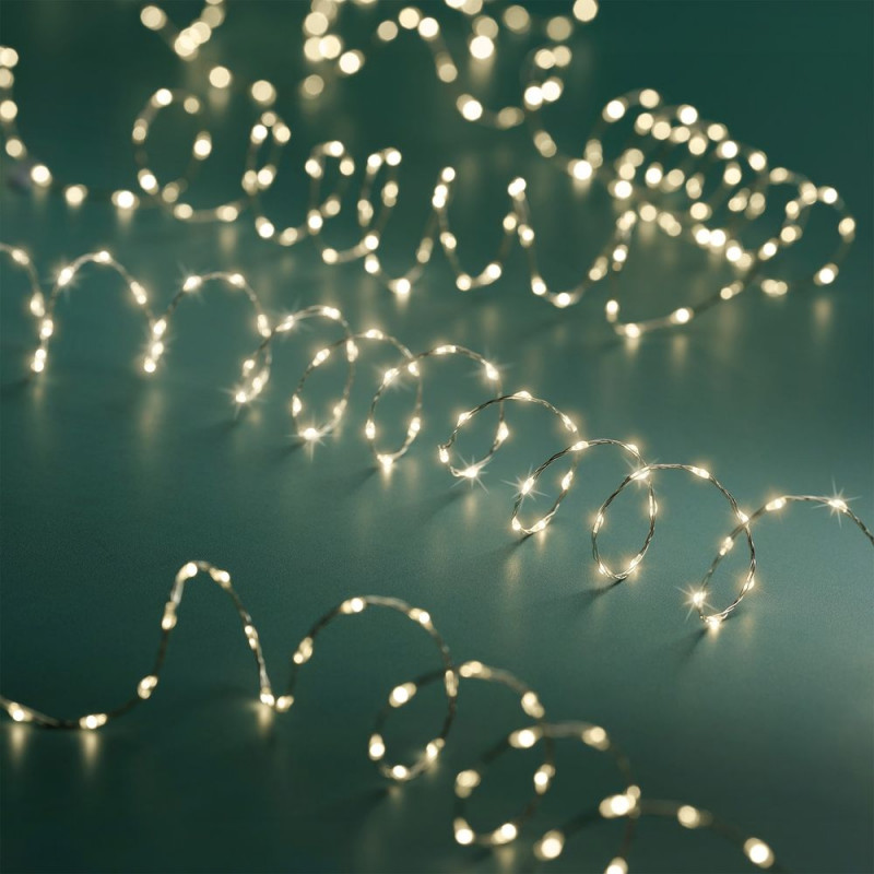 Guirlande lumineuse, micro LED scintillantes blanc