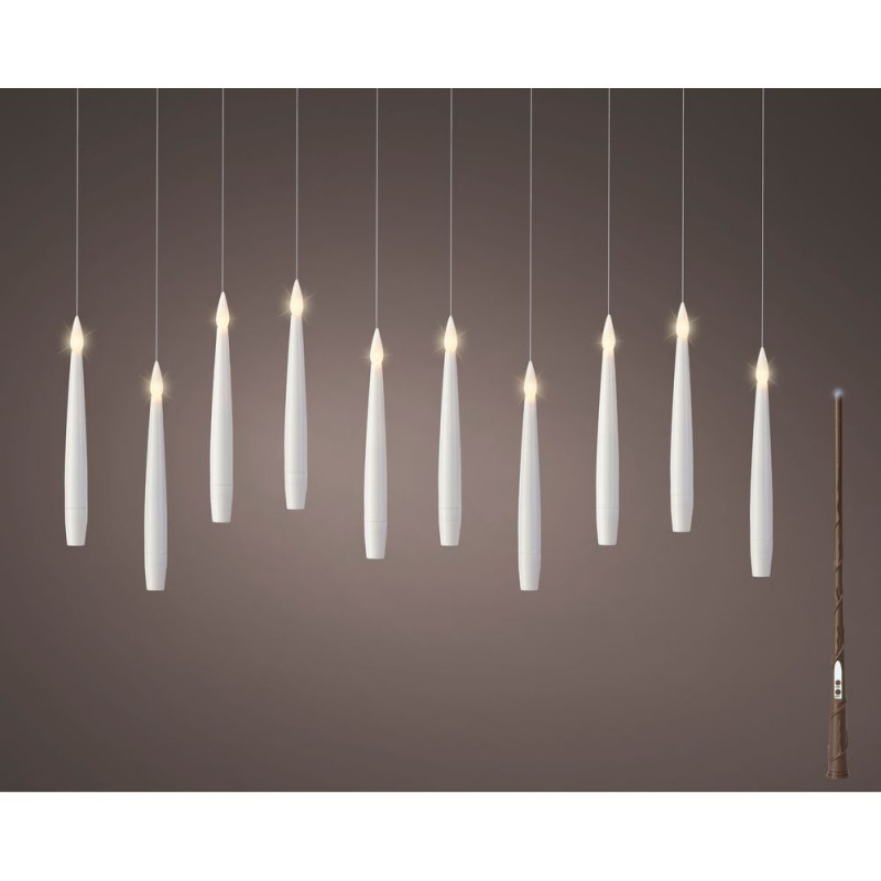 Lot de 10 bougies lumineuses à suspendre, LED blan