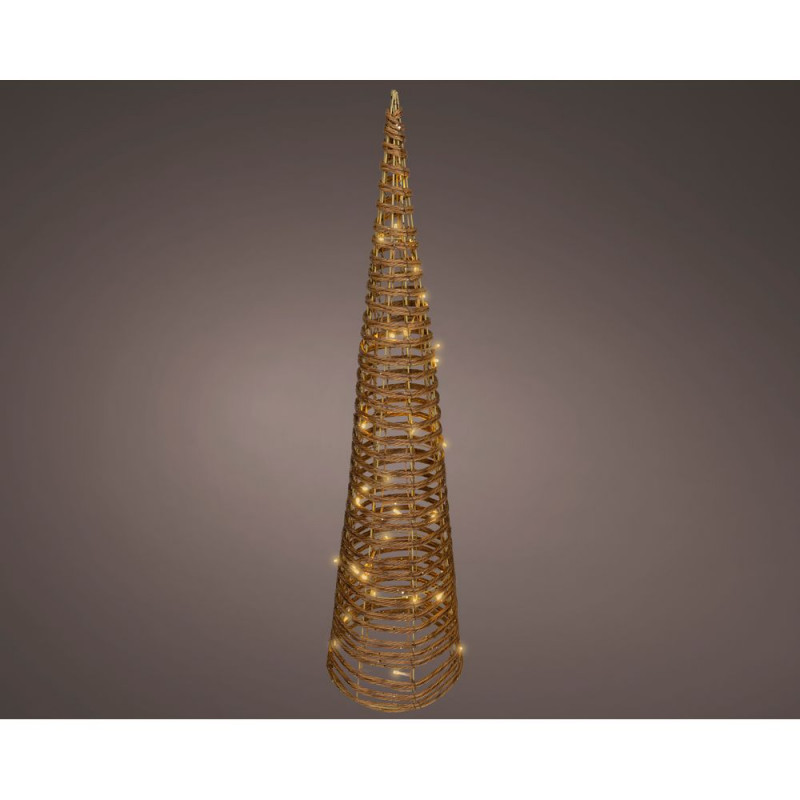 Décoration de Noël : cône, LED doré - H. 90cm