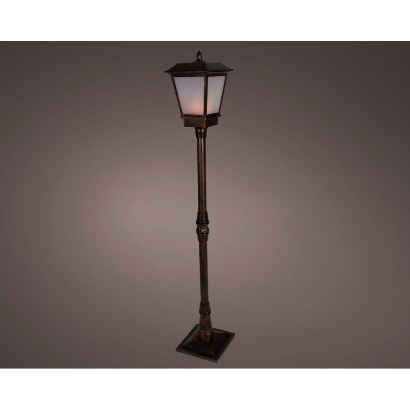Lanterne d'extérieur, LED laiton antique - H. 1,6m
