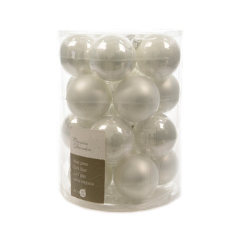 Boule de Noël en verre, coloris blanc - D. 6cm