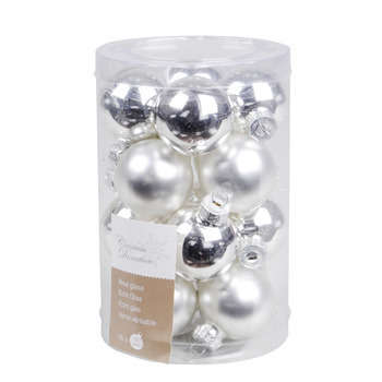 Assortiment 16 boules de Noël en verre, coloris ar