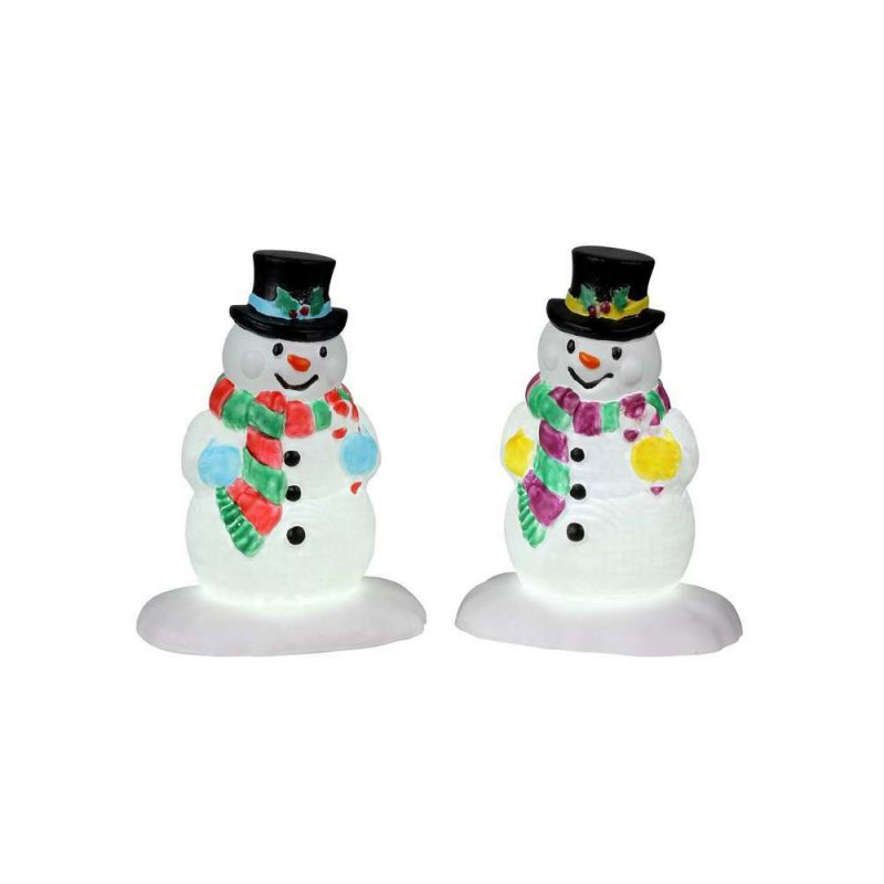 Bonhomme de neige coiffé d'un chapeau de houx sur