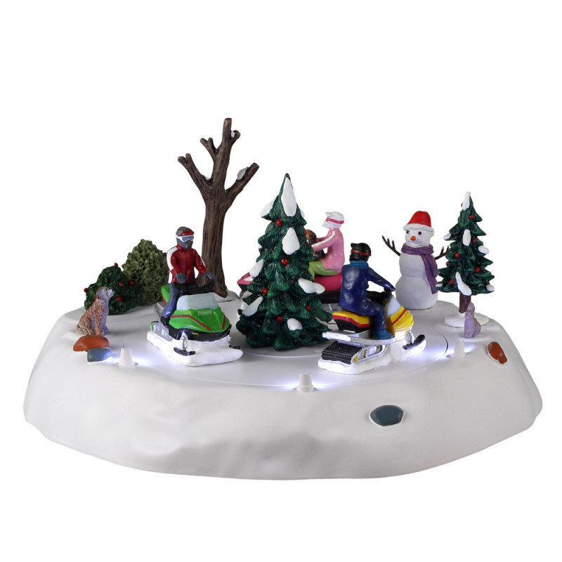 Scène villageoise - Plaisirs d'hiver en motoneige