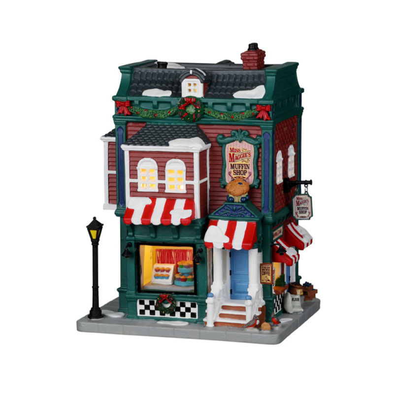 Boutique de Muffins éclairée pour village de Noël