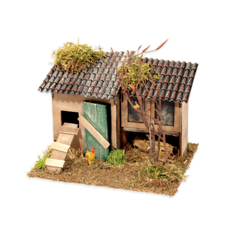 Décor village provençal: poulailler et clapier