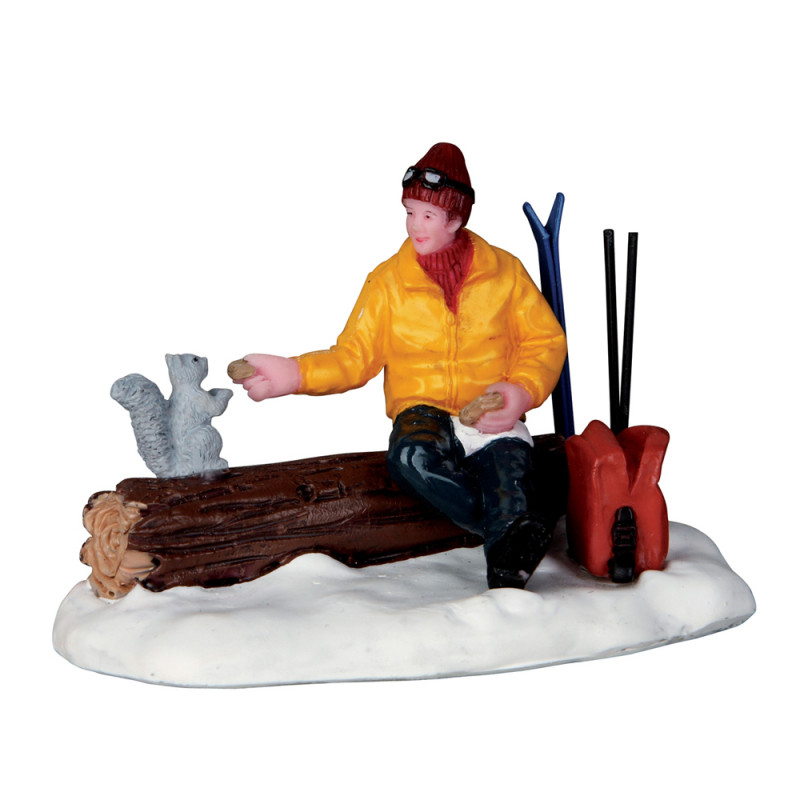 Figurines de Noël : Pique-nique avec un écureuil a
