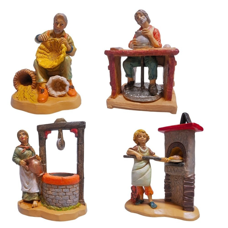 Santon pour crèche de Noël : villageois, modèles v