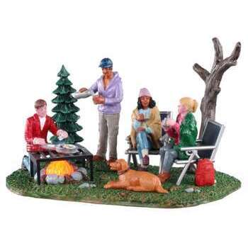 Scène famille en camping H.9,5cm