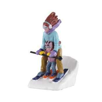Figurine maman et moi au ski H.7,50cm